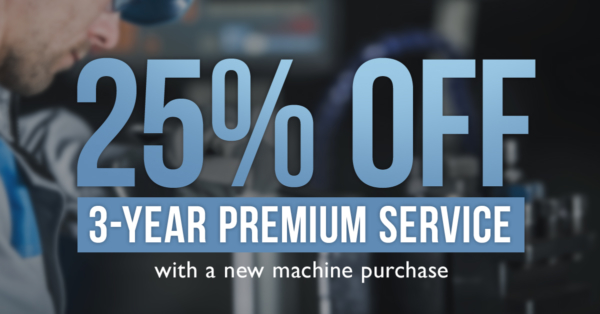 25 % de descuento en servicio premium de 3 años con la compra de una máquina nueva